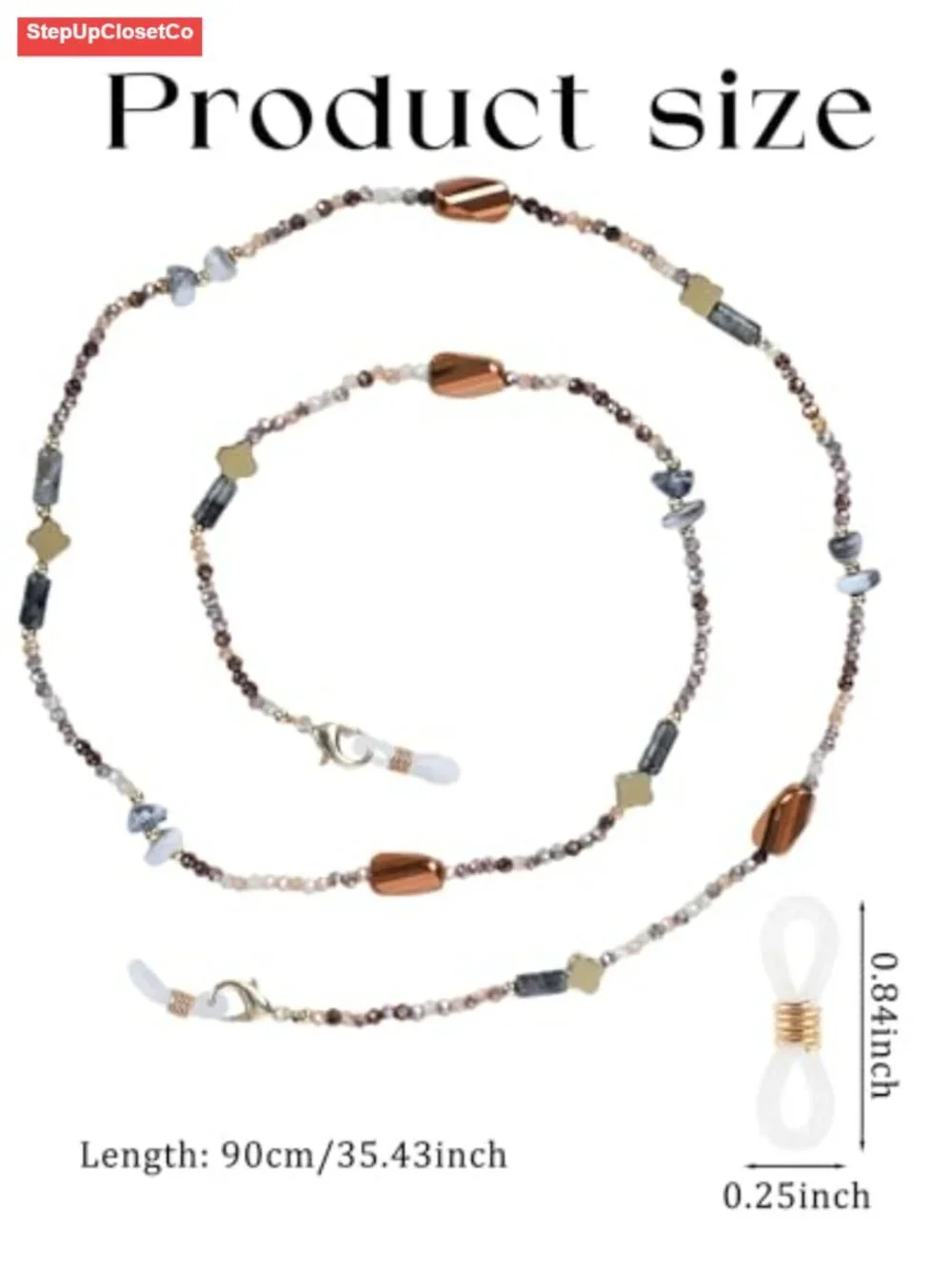 Beaded Crystal Glasses Chain Women Sunglasses Holder Eyeglass Strap